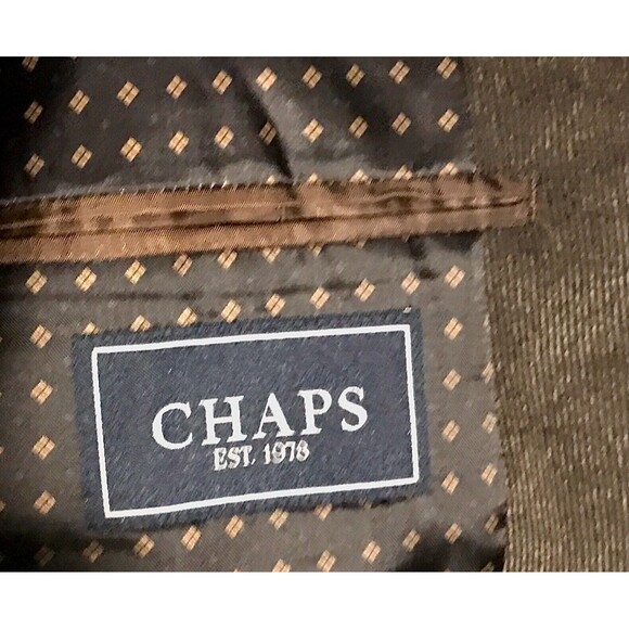 Chaps Men’s Brown Brushed Corduroy Blazer Sport Coat 2 Btn-Patch Elbows 40R - Picture 6 of 6